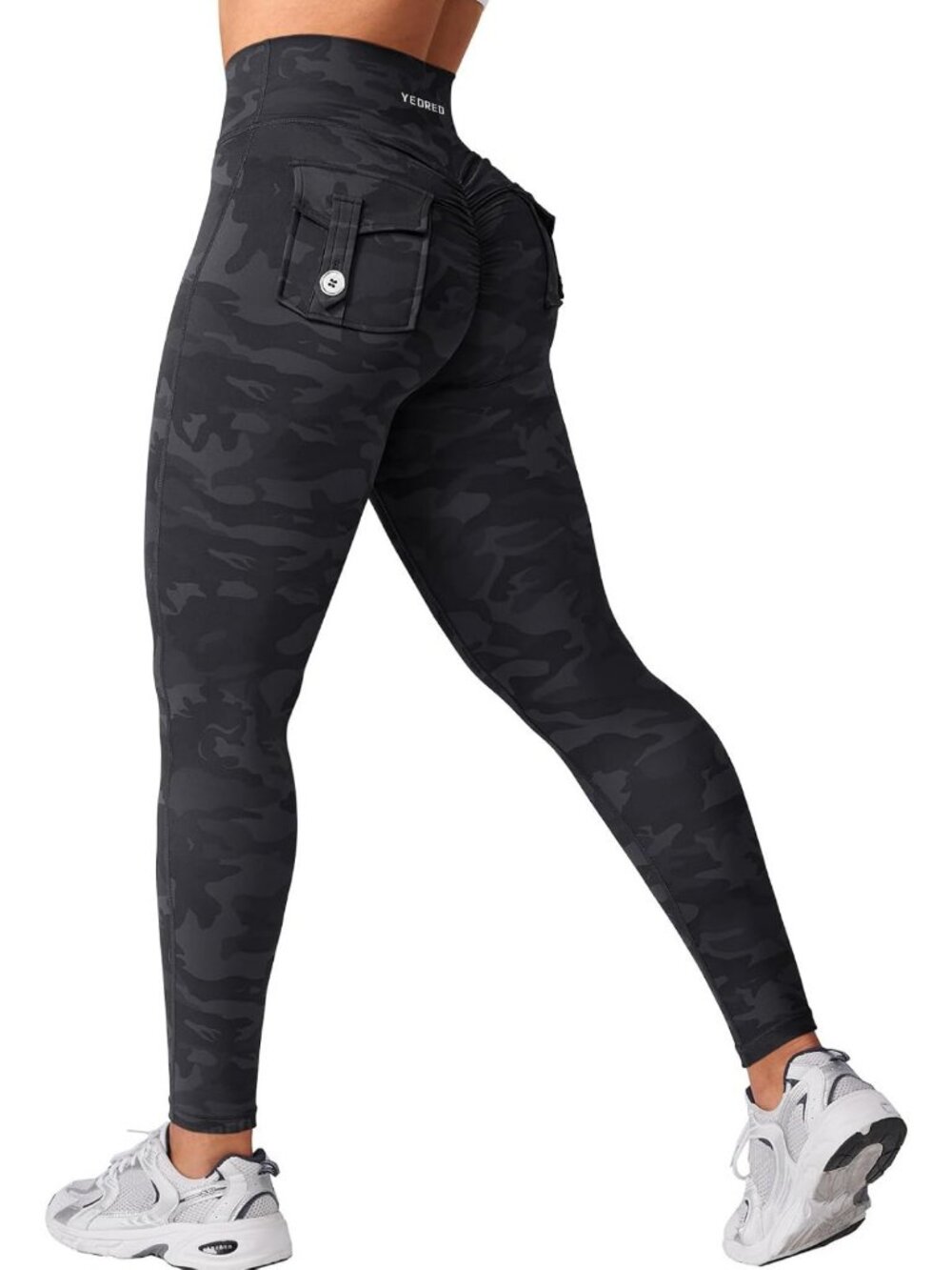 High-Waisted Women's Leggings with Pockets | V-Cross Waist, Stretchy Comfort